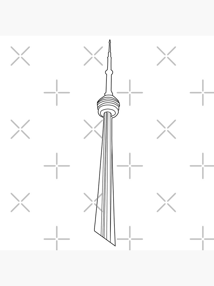 CN Tower Toronto - Line Art Black and White | Art Print