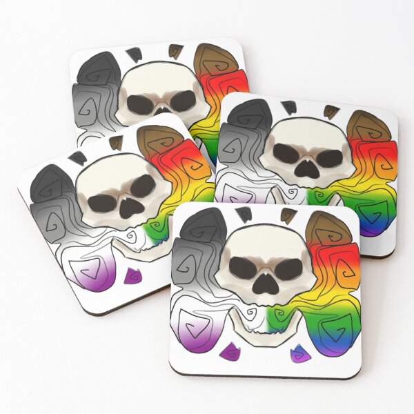 Item preview, ace gay pride skull designed and sold by acedog.