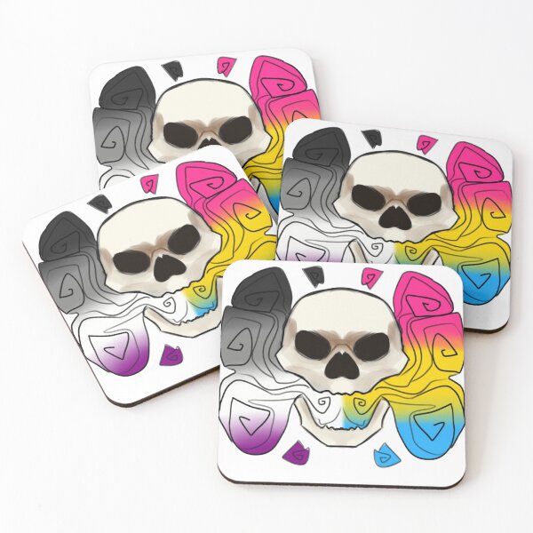 Item preview, ace pan pride skull designed and sold by acedog.