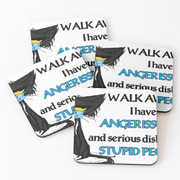 Item preview, Black Cat Walk Away I Have Anger Issues And A Serious Dislike For Stupid People Tshirt Funny Gifts  designed and sold by Nahimic237.