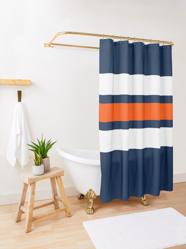 "Edmonton Oilers Retro Stripes" Shower Curtain by CAL1C0 Redbubble