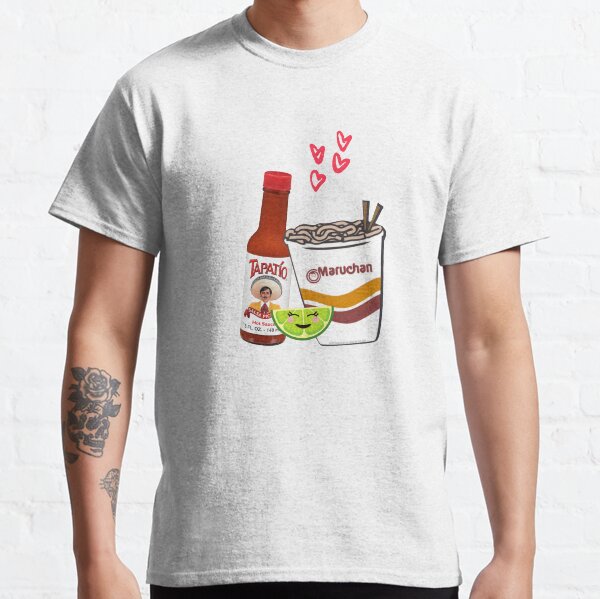 Tapatio to my Maruchan. Funny Spanish. Mexican Food. Couples Gift. Romantic Gift. Boyfriend. Girlfriend. Cheesy Love Gift. Funny Gift. Hot Sauce. Instant Noodles. Limon. Lemon Classic T-Shirt