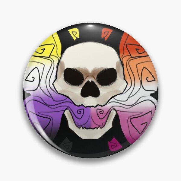 Item preview, nonbinary lesbian pride skull designed and sold by acedog.