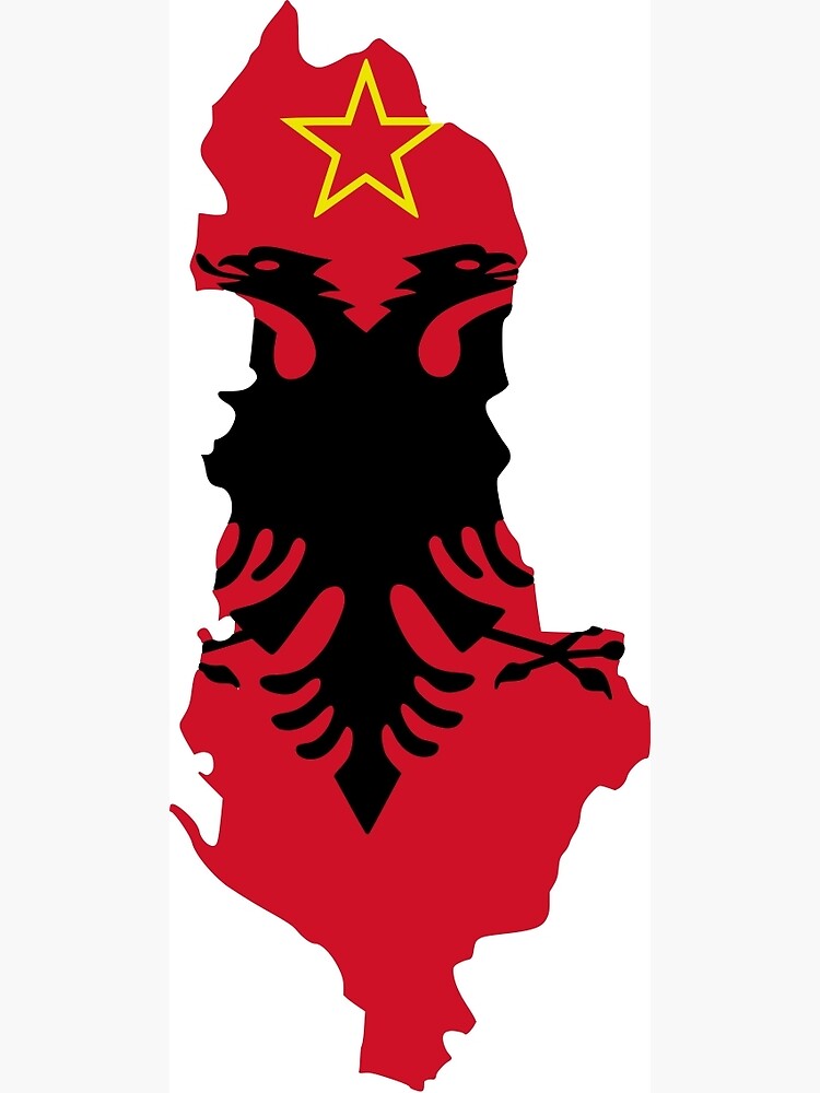 Fotodruck for Sale mit Flaggenkarte der Sozialistischen Republik Albanien,  1946-1992 von abbeyz71