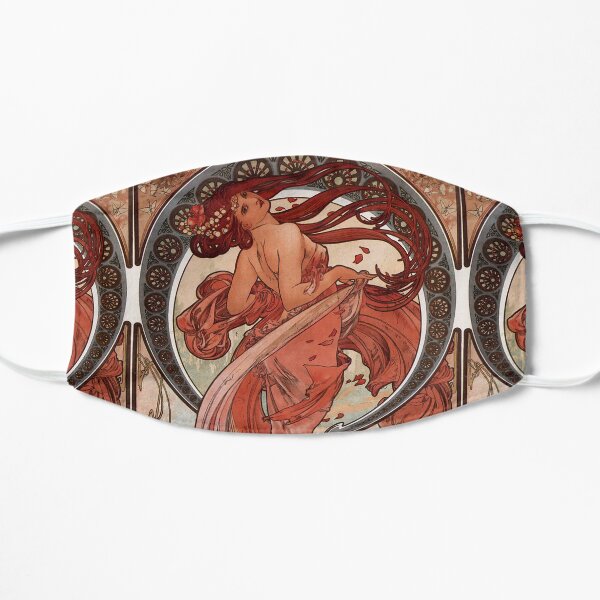 Dance,1898,Alphonse Mucha,art nouveau,litography Flat Mask