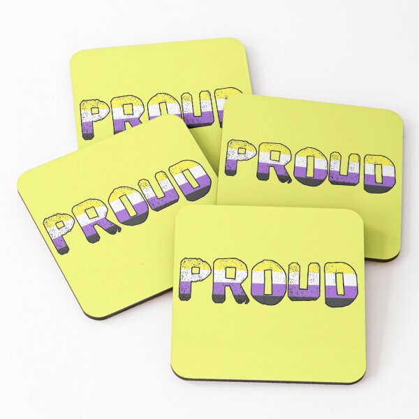 Item preview, PROUD non-binary enby flag LGBTQIA designed and sold by incurablehippie.