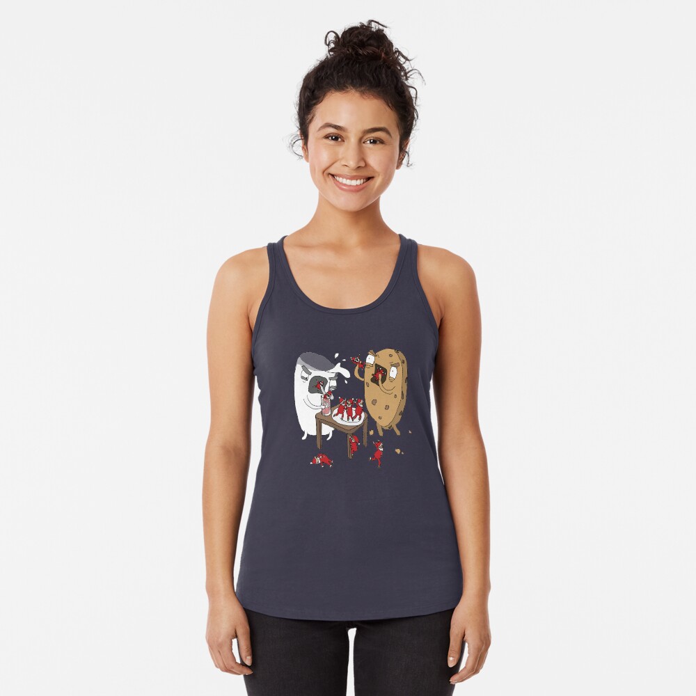 "Santa's Nightmares" funny Christmas card Racerback Tank Top