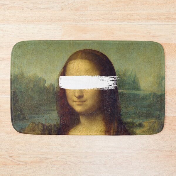 Item preview, Leonardo da Vinci's Mona Lisa with white paint stroke designed and sold by wolfofwallst.