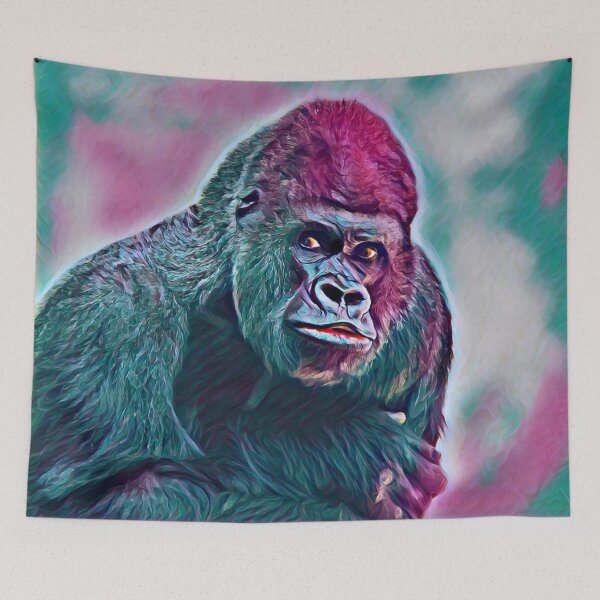 Item preview, The Primate: Gorilla Portrait Abstract Painting Art Design designed and sold by WildMuse44.