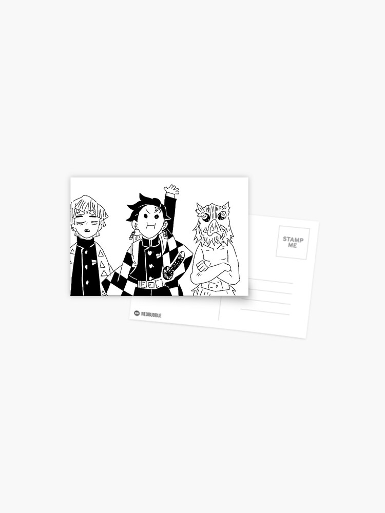 Tanjiro Zenitsu And Inosuke Funny Manga Panel Postcard By Gwenjimann Redbubble