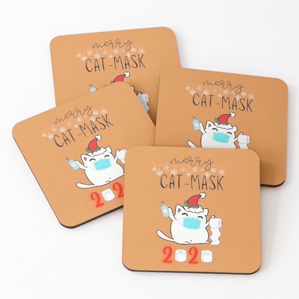 Item preview, Merry Cat-Mask | Funny Christmas | Christmas Gift | Black and White Cat  designed and sold by Jeleedesigns.