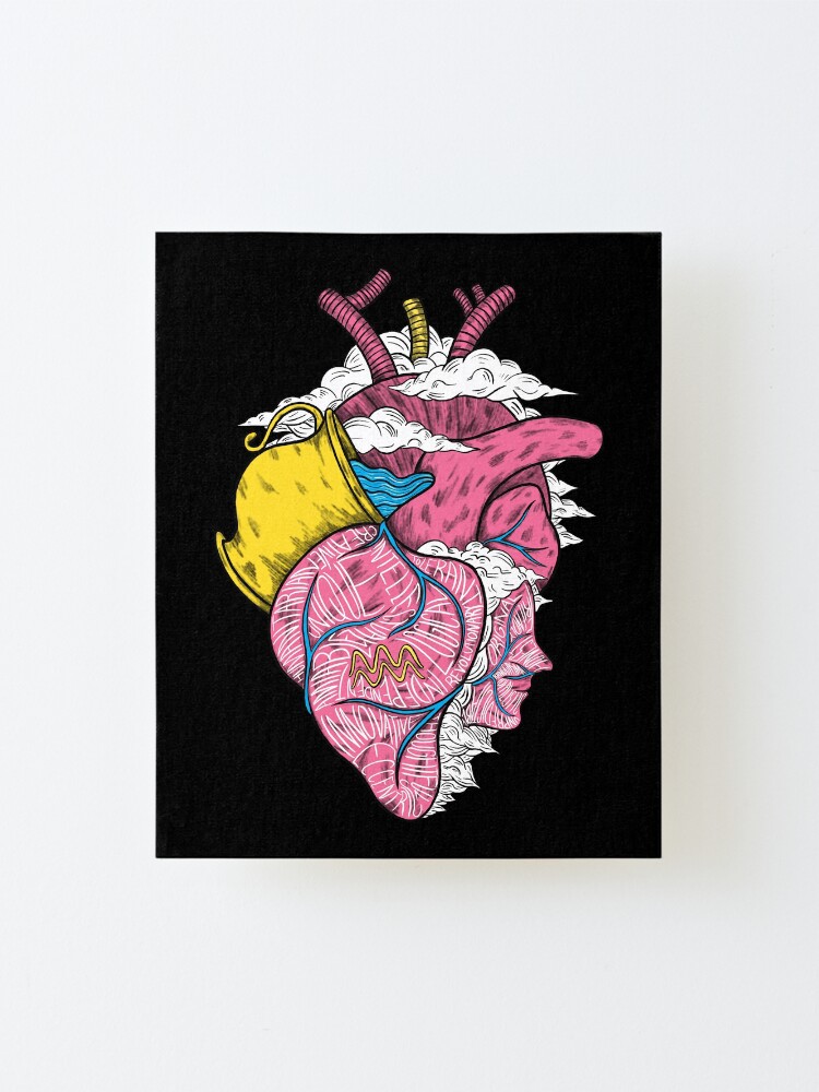 Alternate view of Aquarius Heart (Black) Mounted Print
