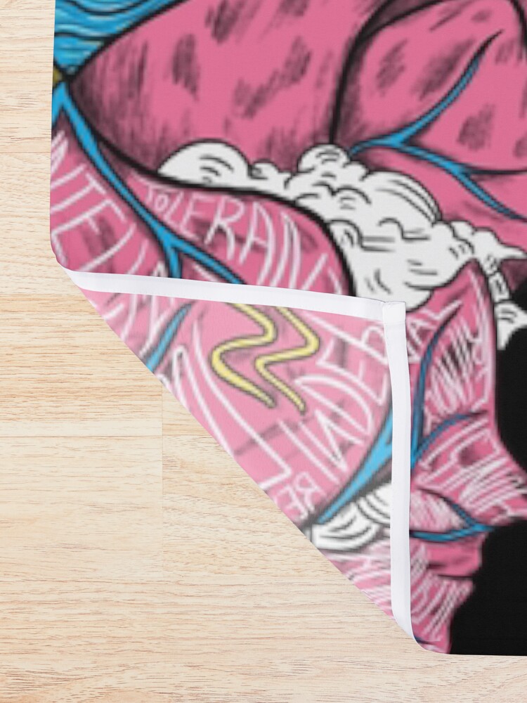 Alternate view of Aquarius Heart (Black) Shower Curtain