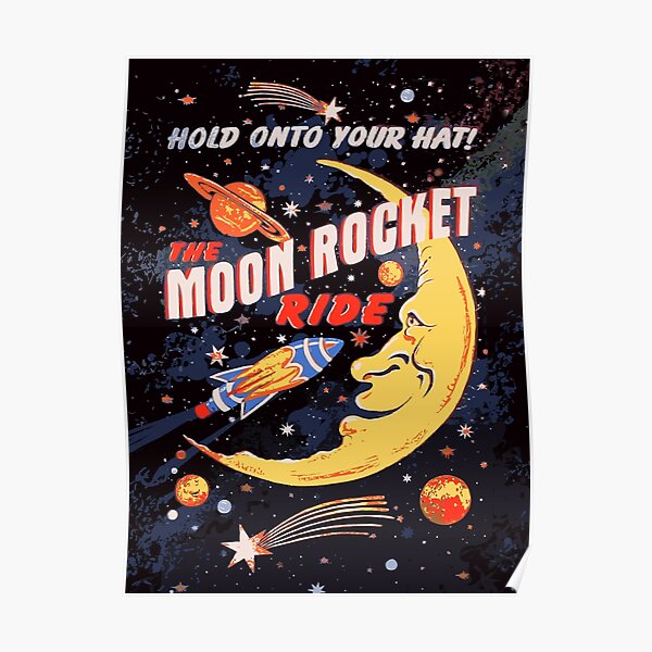 Rocket Moon Ride (vintage) Poster