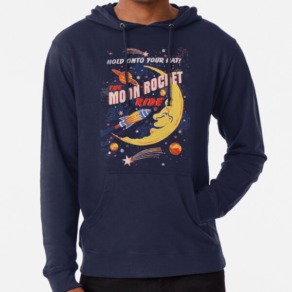 Rocket Moon Ride (vintage) Lightweight Hoodie