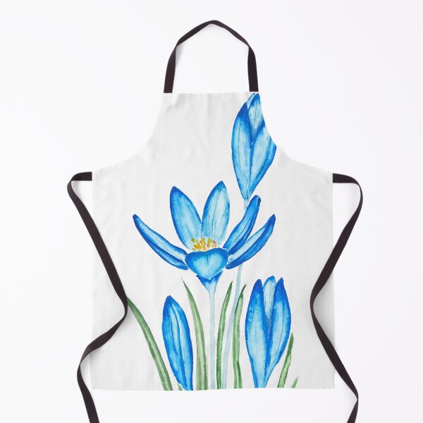 Item preview, hand painted blue crocus flower watercolor designed and sold by ColorandColor.