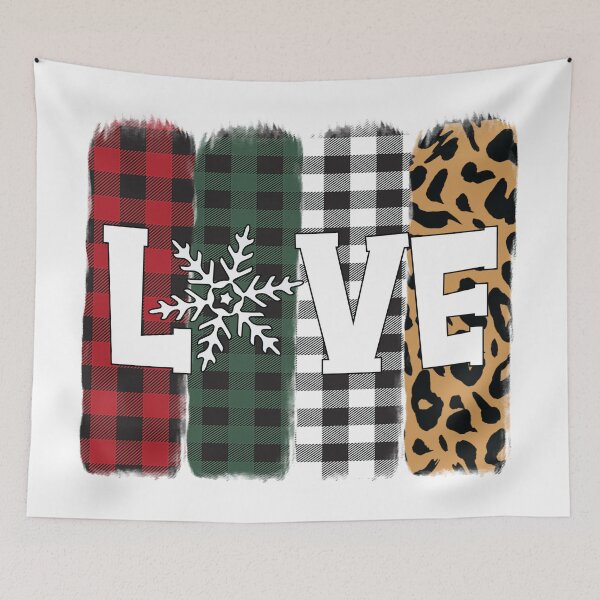 Item preview, Buffalo Check plaid Merry Christmas Love designed and sold by shivani21061993.