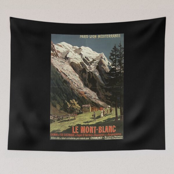 Item preview, retro classic PLM Le Mont Blanc poster designed and sold by CorasPosters.