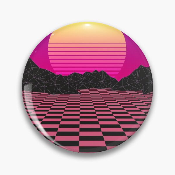 Item preview, Sunset Mountains on Retro Pink Checkerboard designed and sold by Jay Bayne.