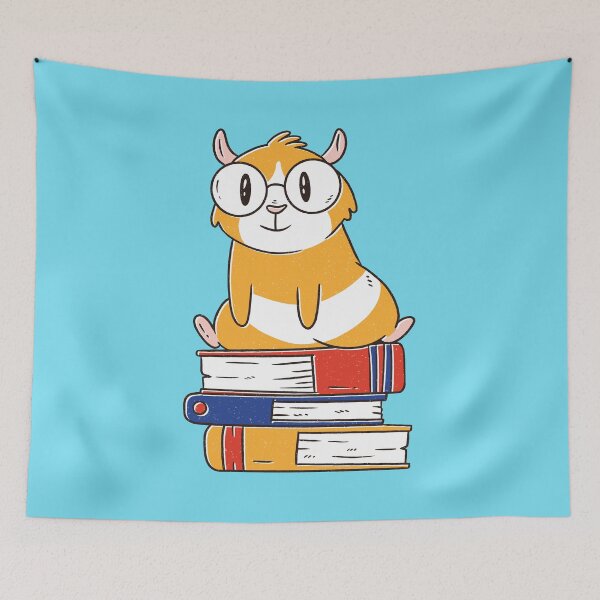 Item preview, Smart Nerdy Guinea Pig Reading Books designed and sold by Cute and Funny Animal Art Designs.