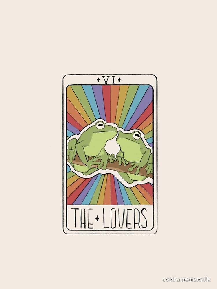 The Lovers pride frog tarot card by coldramennoodle