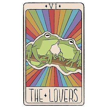 Artwork thumbnail, The Lovers pride frog tarot card by lotteill