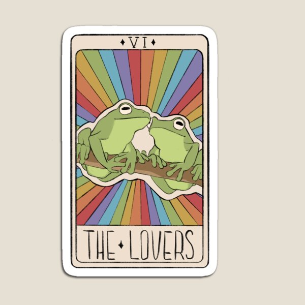 Item preview, The Lovers pride frog tarot card designed and sold by lotteill.