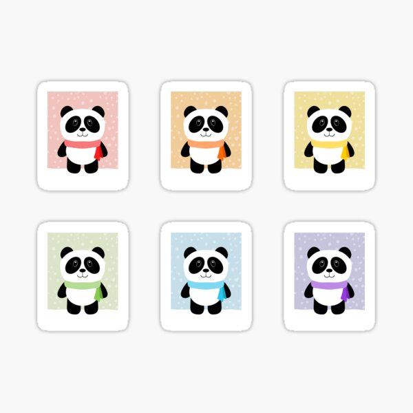 Pandas with Scarves in the Snow Sticker Pack Sticker