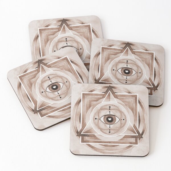 Item preview, Watercolor Sacred Geometry Eye Pyramid designed and sold by maruwatercolor.
