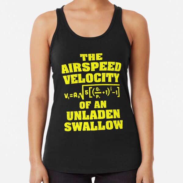 The Airspeed Velocity of an Unladen Swallow - A Math Formula Racerback Tank Top