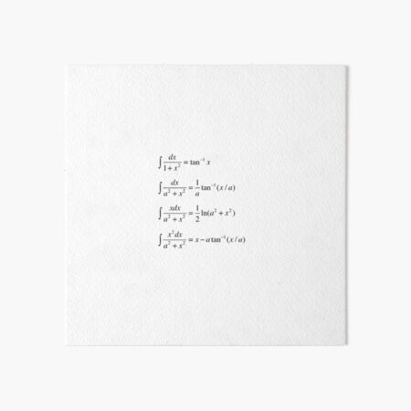 #Integrals #Math #Calculus #Mathematics Integral Function Equation Formula Art Board Print