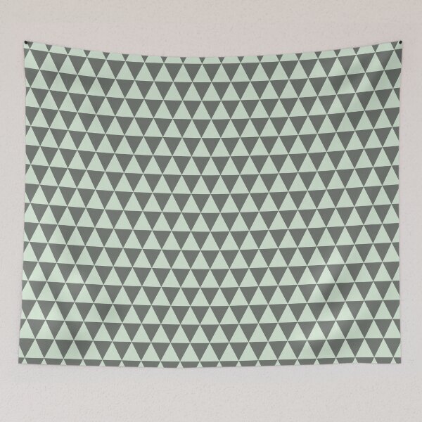 Item preview, Grey and Pastel Green Uroko Traditional Japanese Pattern designed and sold by Heedee Design.