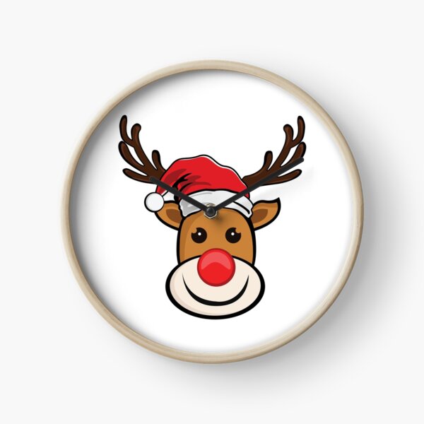Item preview, Christmas Reindeer wearing Santa hat designed and sold by Soumita.