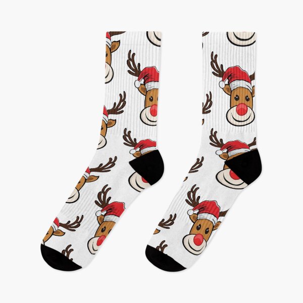 Item preview, Christmas Reindeer wearing Santa hat designed and sold by Soumita.