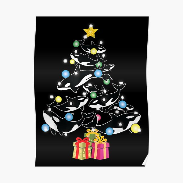 Orcas Island Christmas Tree 2022 Christmas Orca Posters | Redbubble