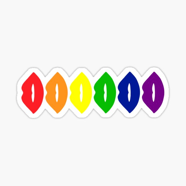 lèvres d'Alice (couleurs du drapeau de la fierté) Sticker