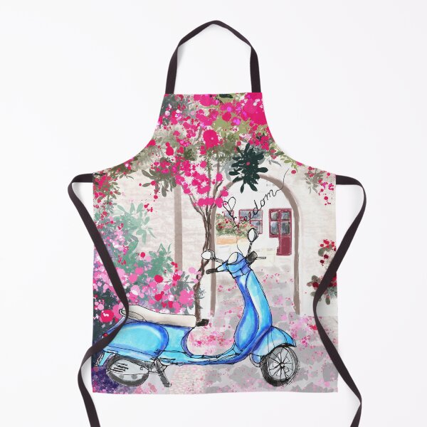 Item preview, Retro scooter in mediterranean street line art sketch #2 designed and sold by orangerinka.