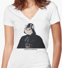 Heavy Breathing Women's Fitted V-Neck T-Shirt