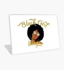 Schwarze Mädchen magische Grafik Laptop Skin