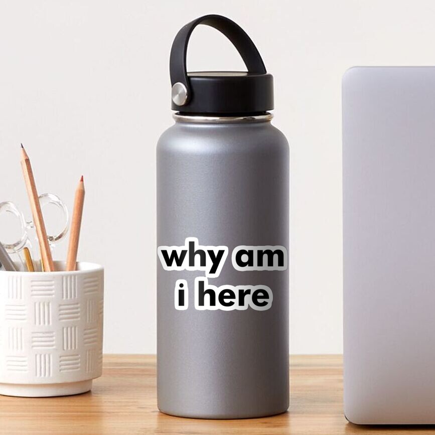 Why Am I Here Sticker For Sale By Heynohey Redbubble 