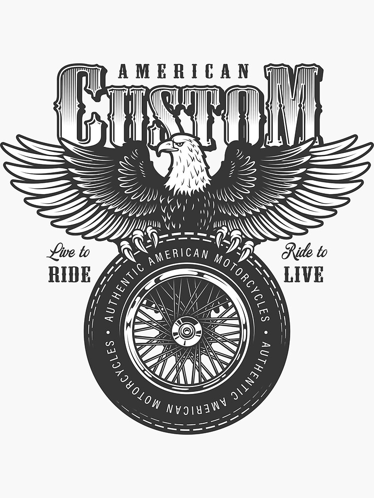 "American Custom" Sticker by LivingKreative Redbubble
