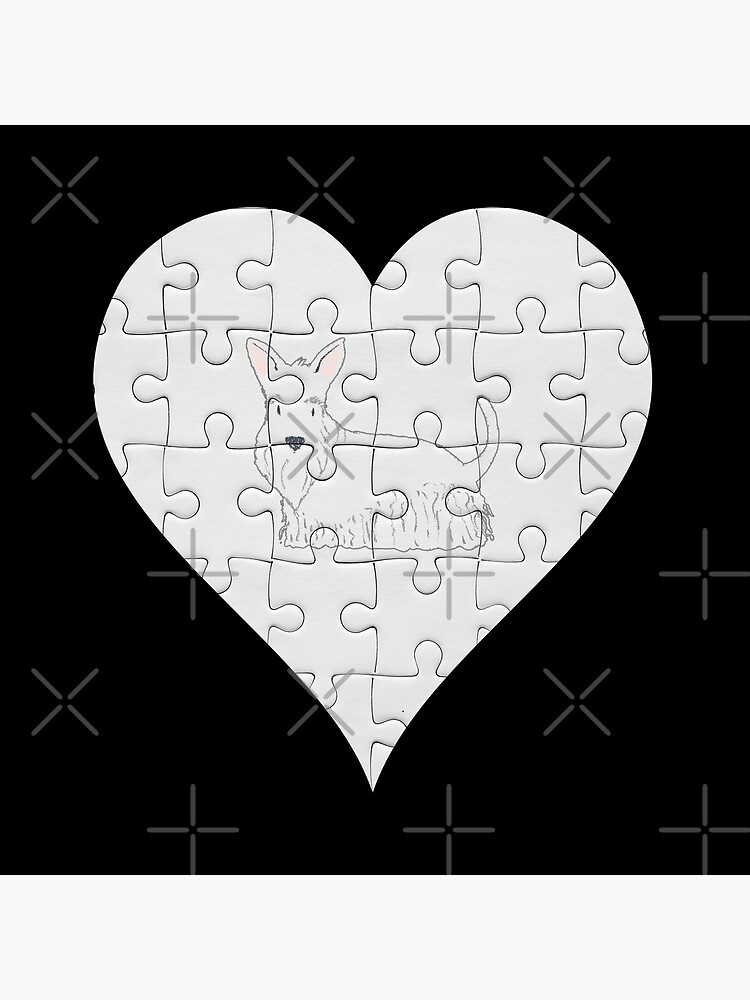 Scottish Terrier Heart Jigsaw Pieces Design - Scottish Terrier by dog-gifts