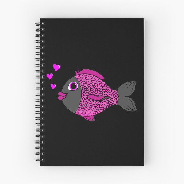 Item preview, Valentine's Day Hot Pink Fish with Heart Bubbles designed and sold by Grifynne.