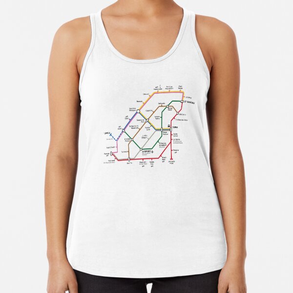 Guernsey metro-style map Racerback Tank Top