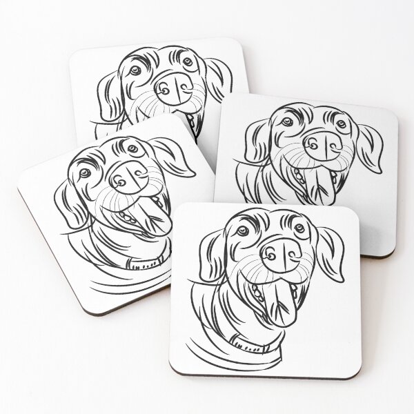 Item preview, dog t-shirt | dog line art | dog with open mouth  designed and sold by KARTICK DUTTA.