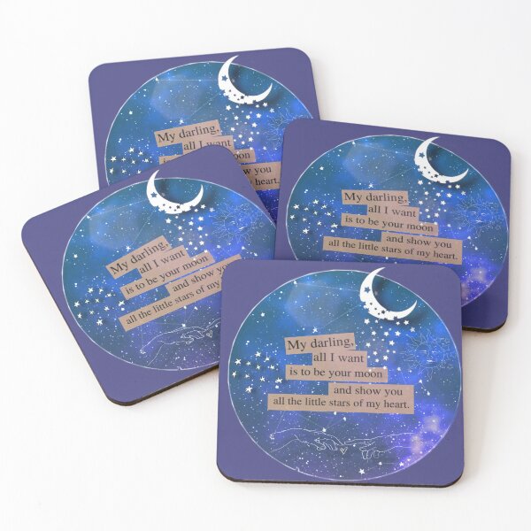 Item preview, All I want is to be your moon, crescent moon and galaxy art designed and sold by Dollfacedesign.