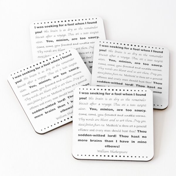 Item preview, Shakespearean Insults! (Black Text) designed and sold by TextQuips.