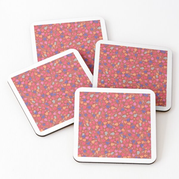 Item preview, abstract pattern of red and purple hearts designed and sold by FotoKistochka.
