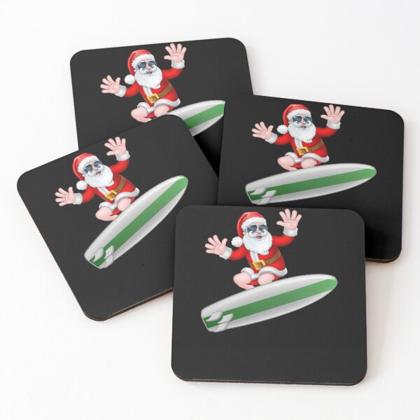 Item preview, Funny Surfing Santa Claus With Black Sunglasses Cartoon Merry Christmas Gift designed and sold by GBDesigner.