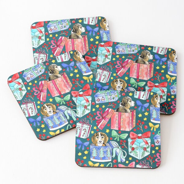 Item preview, Beagles, Boxes & Bows on Teal designed and sold by Tangerine-Tane.